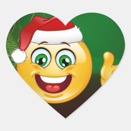 Santa claus emojis Herz-Aufkleber (Vorderseite)