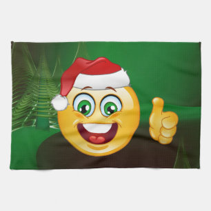 Santa claus emojis küchentuch