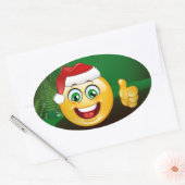 Santa claus emojis ovaler aufkleber (Umschlag)