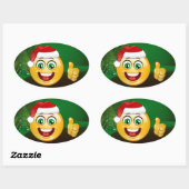 Santa claus emojis ovaler aufkleber (Blatt)