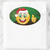 Santa claus emojis ovaler aufkleber (Tasche)