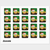 Santa claus emojis quadratischer aufkleber (Blatt)