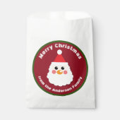 Santa Claus Face auf Red Merry Christmas Geschenktütchen (Vorderseite)