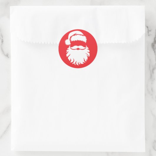 Santa Claus Face Hat Christmas  Runder Aufkleber (Tasche)