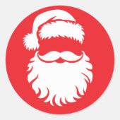 Santa Claus Face Hat Christmas  Runder Aufkleber (Vorderseite)