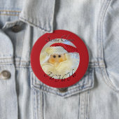 Santa Claus Face Ho Ho Ho mit dem Namen Red Christ Button (Beispiel)