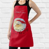 Santa Claus Face Ho Ho Ho mit dem Namen Red Christ Schürze