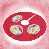 Santa Claus Face Ho Ho Ho Red Polyester Weihnachtsbaumdecke
