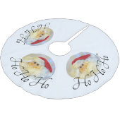 Santa Claus Face Ho Ho Ho White Polyester Weihnachtsbaumdecke (Schrägansicht)