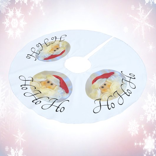 Santa Claus Face Ho Ho Ho White Polyester Weihnachtsbaumdecke