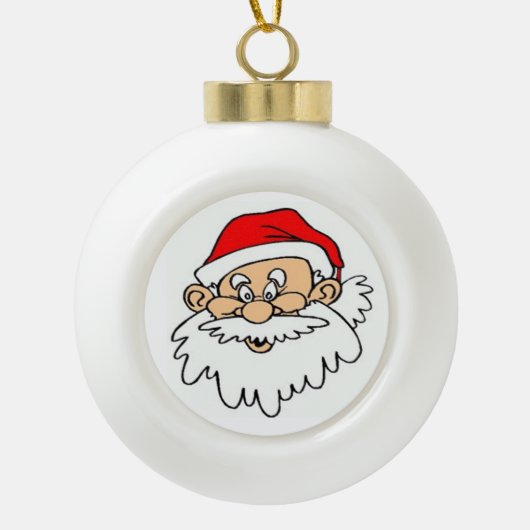 SANTA CLAUS FACE KERAMIK Kugel-Ornament (Vorderseite)