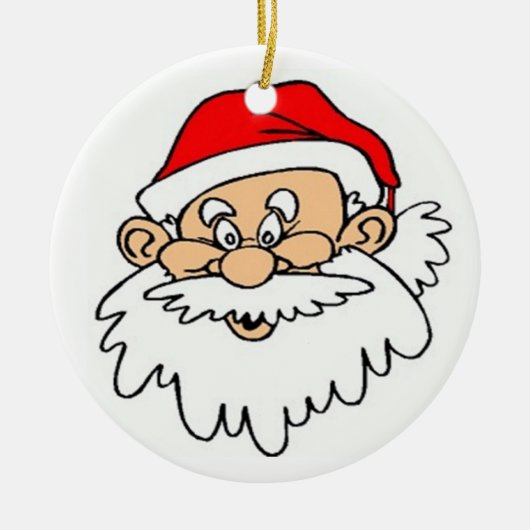 SANTA CLAUS FACE KERAMIKORNAMENT (Vorne)