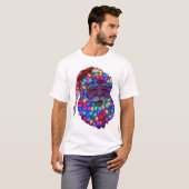 Santa Claus Face Made From Christmas Tree Lights T-Shirt (Vorne ganz)