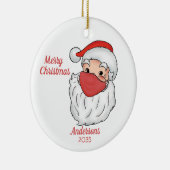 Santa Claus Face Mask Frohe Weihnachten Keramik Ornament (Rechts)