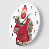 Santa Claus Face Mask Große Wanduhr (Winkel)