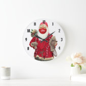 Santa Claus Face Mask Große Wanduhr (Zuhause)