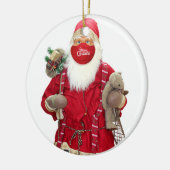 Santa Claus Face Mask Keramik Ornament (Links)