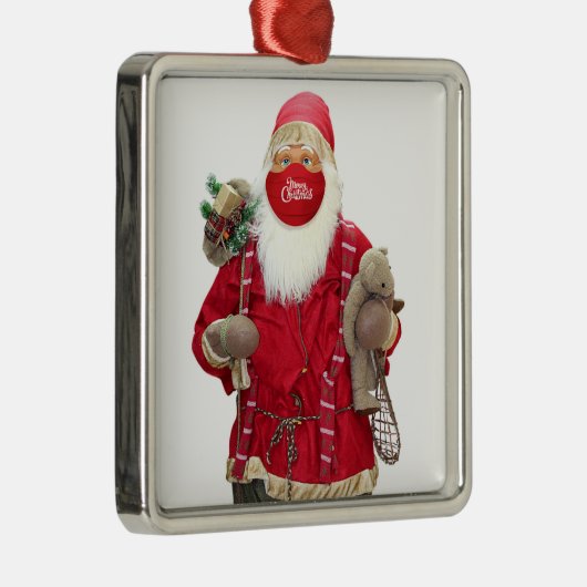 Santa Claus Face Mask Ornament Aus Metall (Rechts)
