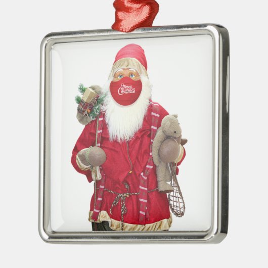Santa Claus Face Mask Ornament Aus Metall (Links)
