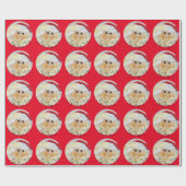 Santa Claus Face Niedlich Ho Ho Ho Ho Rote Weihnac Geschenkpapier (Flach)