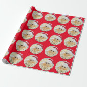 Santa Claus Face Niedlich Ho Ho Ho Ho Rote Weihnac Geschenkpapier (Ungerollt)