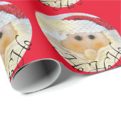 Santa Claus Face Niedlich Ho Ho Ho Ho Rote Weihnac Geschenkpapier (Rolleneckpunkt)