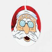 Santa Claus Face Ornament Aus Metall (Vorderseite links)