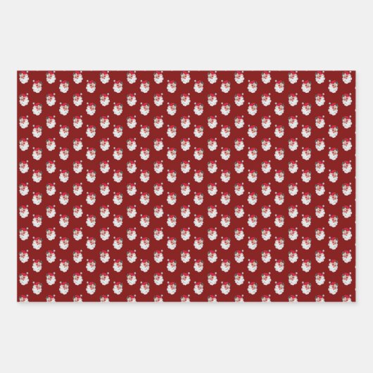 Santa Claus Face Pink Green Red Geschenkpapier Set (Vorderseite 3)