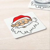 SANTA CLAUS FACE RECHTECKIGER PAPPUNTERSETZER (angewinkelt)