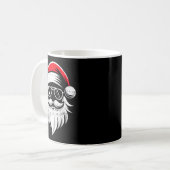 Santa Claus Face Sungles With Hat Beard Christmas Kaffeetasse (Vorderseite Links)