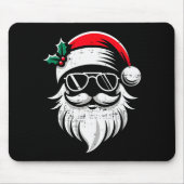 Santa Claus Face Sungles With Hat Beard Christmas Mousepad (Vorne)