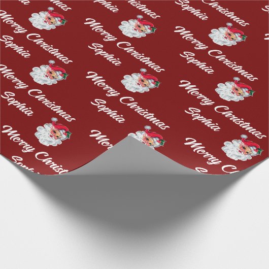 Santa Claus Face | Weihnachtsgeschenk Geschenkpapier (Ecke)