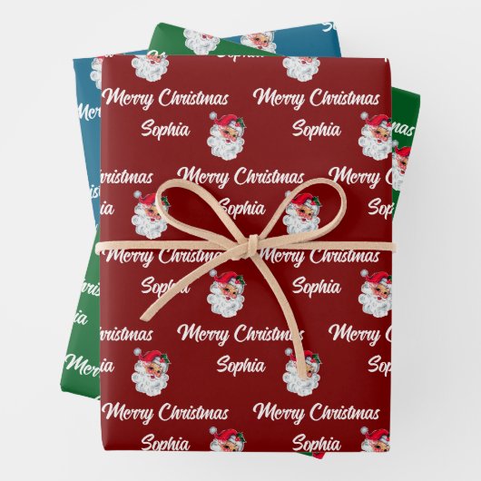 Santa Claus Face | Weihnachtsgeschenk Geschenkpapier Set (Beispiel)