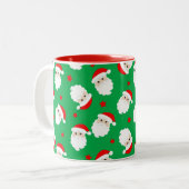 Santa Claus Faces Christmas Coffee Mug Xmas Cup Zweifarbige Tasse (Vorderseite Links)