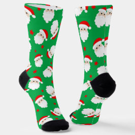Santa Claus Faces Christmas Gift Printed Socken