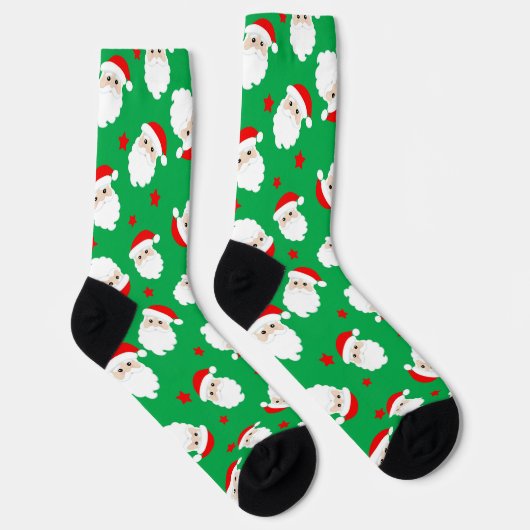 Santa Claus Faces Christmas Gift Printed Socken (Rechts)