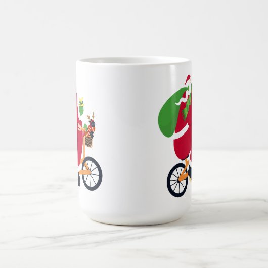 Santa Claus Fahrrad Kaffeetasse (Mittel)