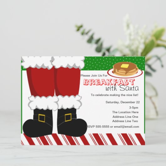 Santa Claus Feet Einladung (Stehend Vorderseite)