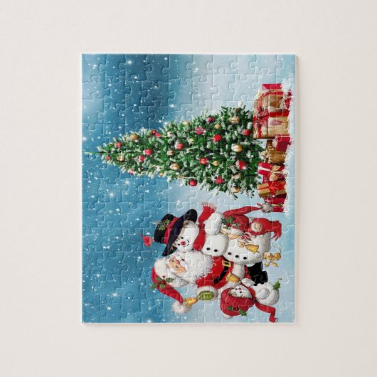 Santa Claus feiert Weihnachten Jigsaw Puzzle (Vertikal)