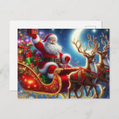 Santa Claus Feiertagspostkarte (Vorne/Hinten)