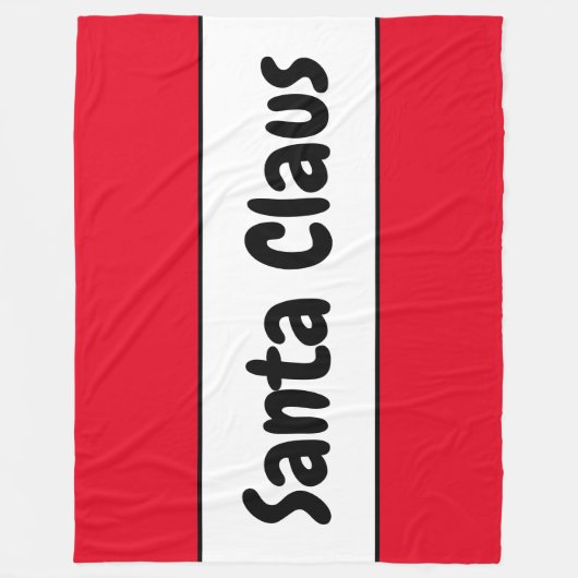SANTA CLAUS Festive Retro Bright Red White Stripes Fleecedecke (Vorderseite)