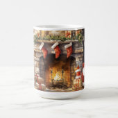 Santa Claus Feuerplatz Roter Strumpf Kamin Kaffeetasse (Mittel)