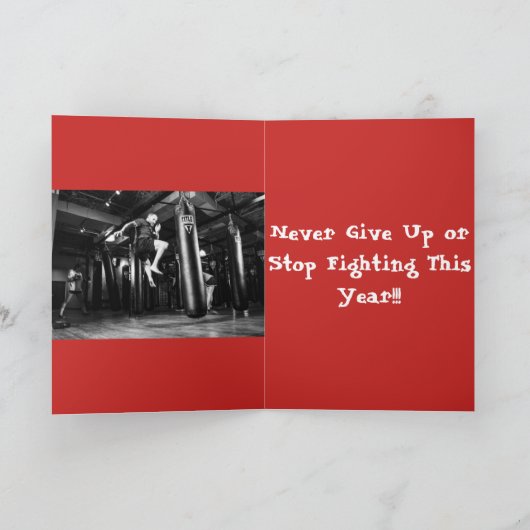 Santa Claus Fighter Feiertagskarte (Innenseite)