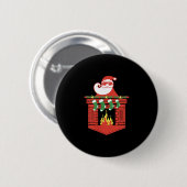 Santa Claus Fireplace Cket Funny Christmas  Button (Vorne & Hinten)