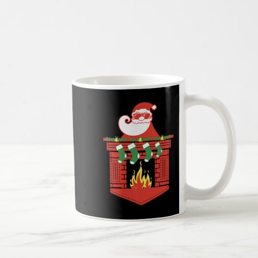 Santa Claus Fireplace Cket Funny Christmas  Kaffeetasse (Rechts)