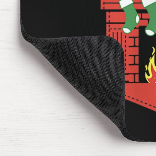 Santa Claus Fireplace Cket Funny Christmas  Mousepad (Ecke)