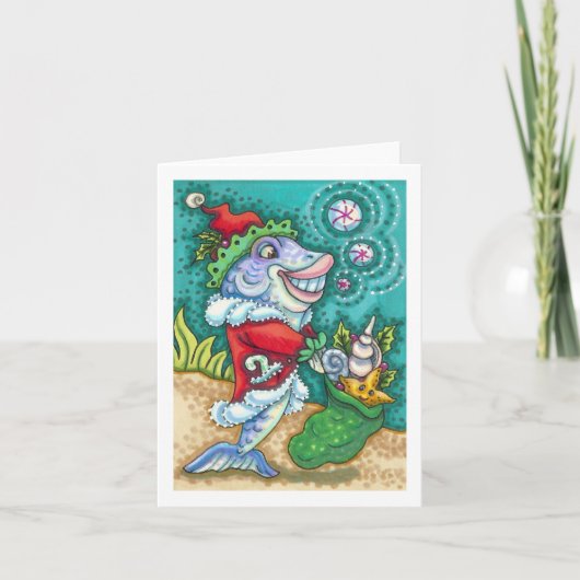 SANTA CLAUS FISH TALES, STARFISH, SAASHELLS Leere Karte (Vorderseite)