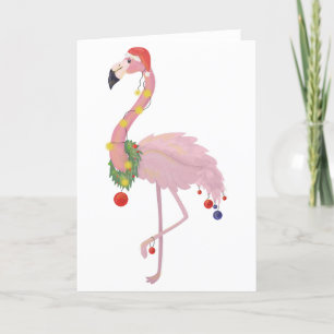 Santa claus flamingo feiertagskarte