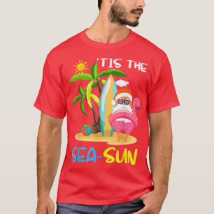 Santa Claus Flamingo Float Das MeerSun Christma T-Shirt