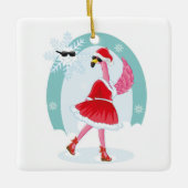 Santa Claus Flamingo Keramik Ornament (Vorderseite)